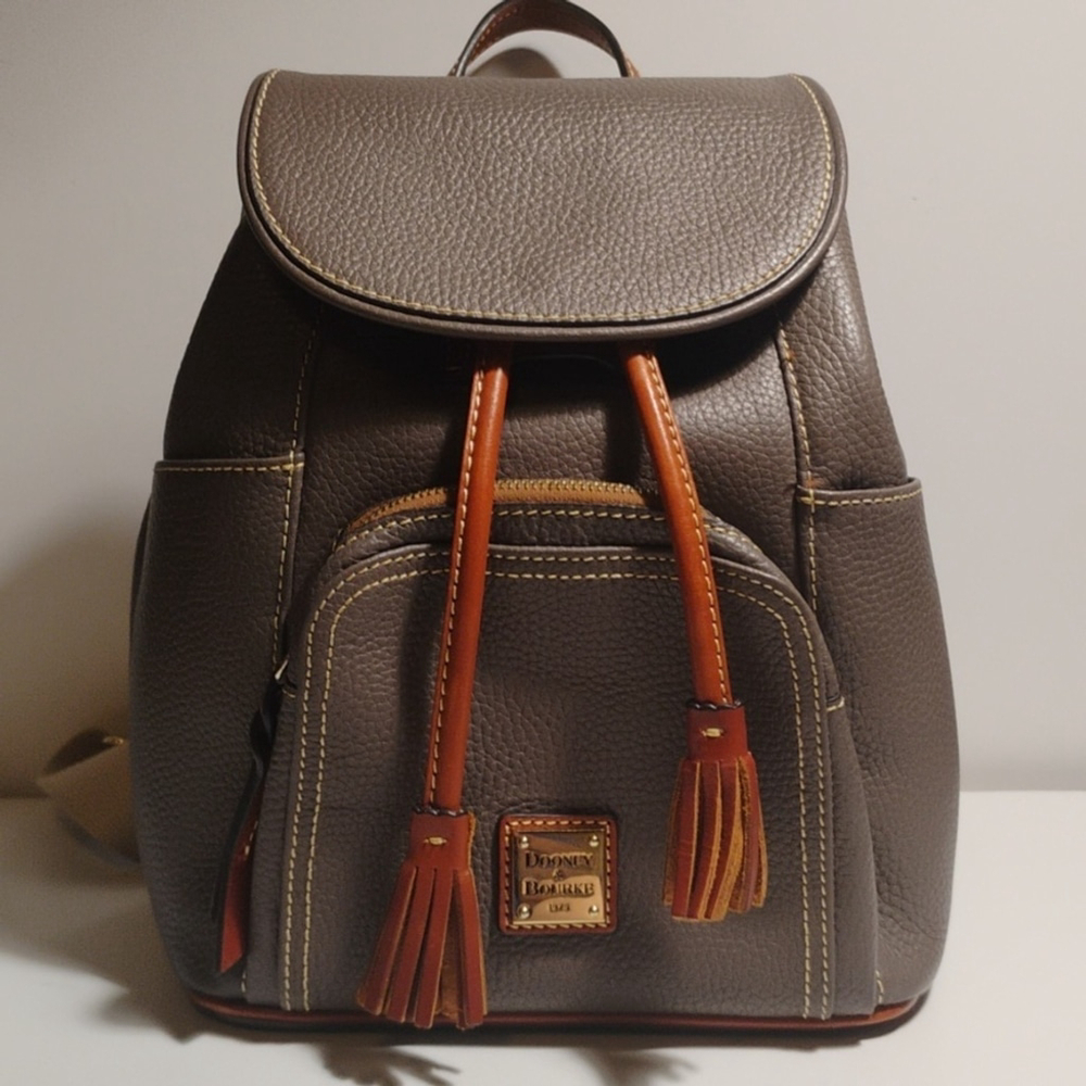 Dooney & Bourke Gray and Brown Backpack